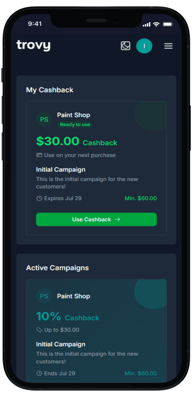 trovy cashback rewards