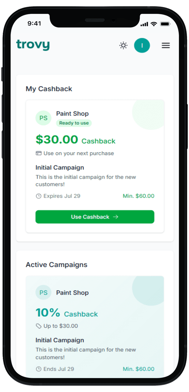 trovy cashback rewards